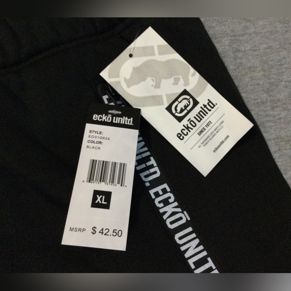 Ecko Unlimited Black w/ Gray Camo Sweatpants Size XL EO31G624 - Picture 3 of 8